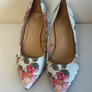 Marc Fisher Floral Print Heels - Pink, blue and Green